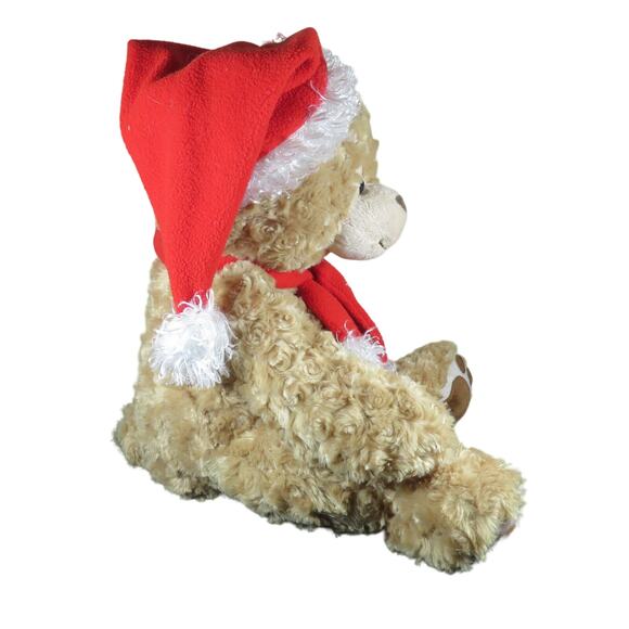 Fiesta Christian Christmas Bear Plush 21" with Santa Hat & Scarf Stuffed Animal - Picture 5 of 16